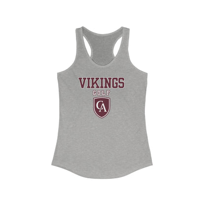 Women's Columbus Academy Vikings Golf Graphic Next Level Racerback Tank