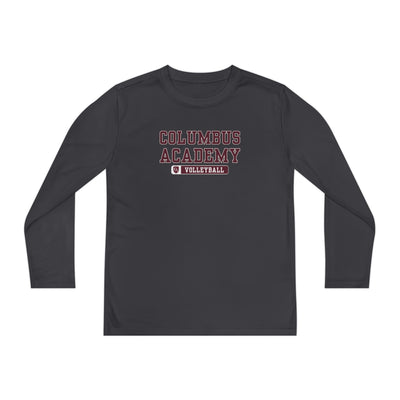 Youth Columbus Academy Volleyball Graphic Sport-Tek Competitor Performance Long Sleeve Tee