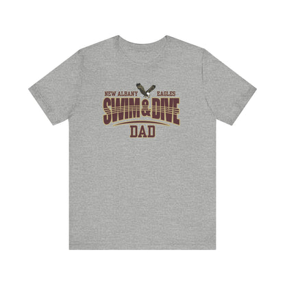 Men's Swim & Dive Dual Tone Eagles Effect Dad Graphic Short Sleeve Soft Tee