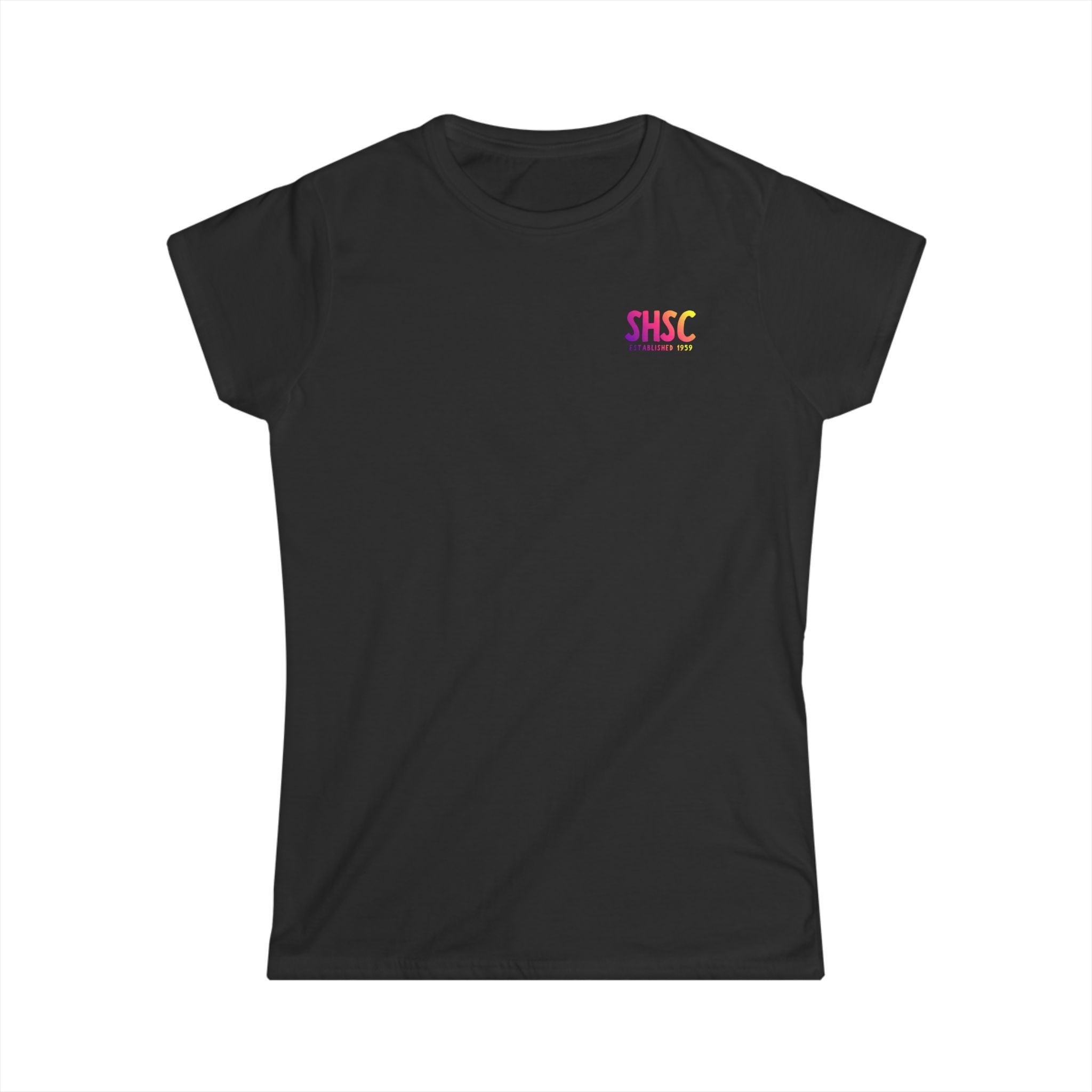 Women's South Hills Swim Club SHSC Ombre Graphic Short Sleeve Gildan Softstyle Tee