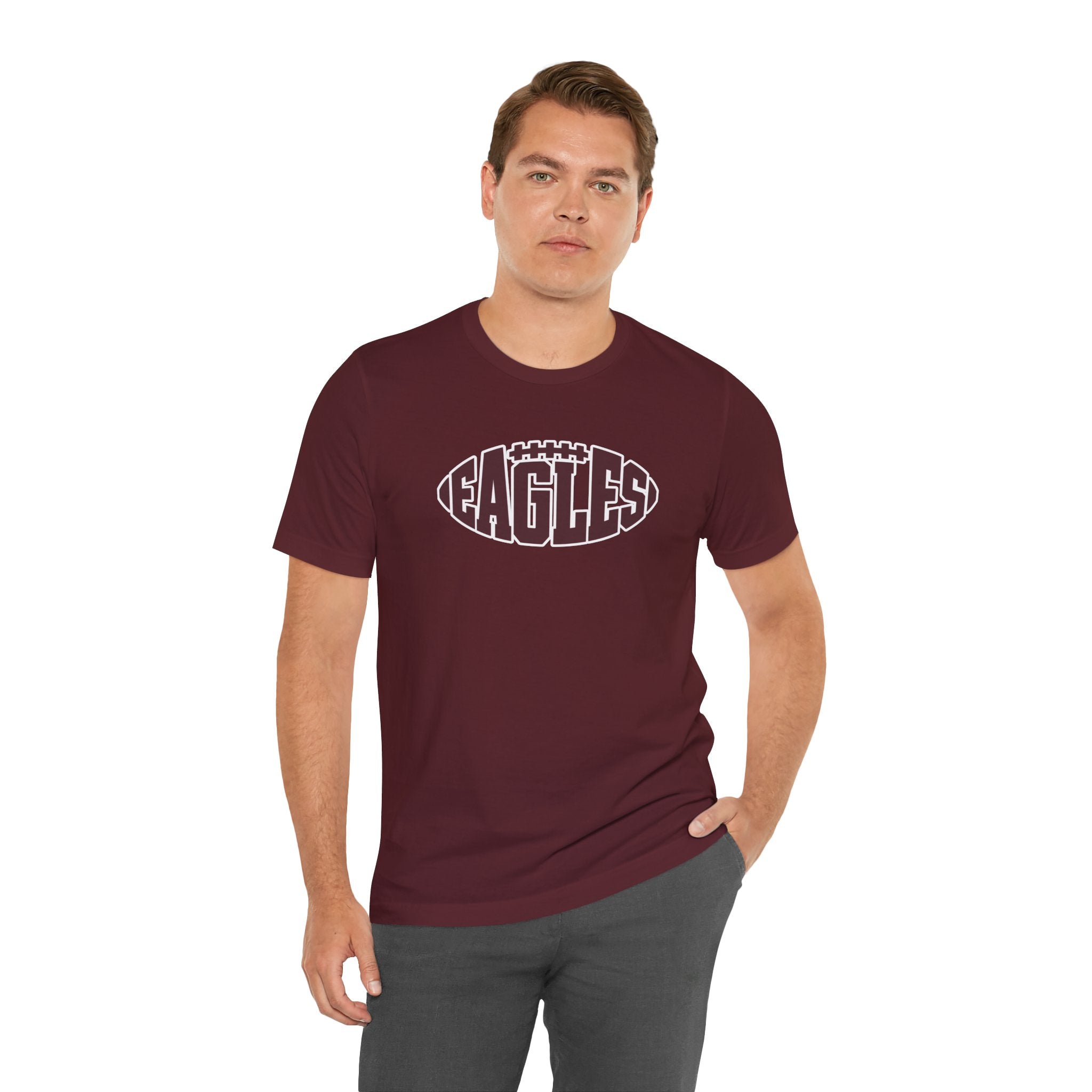 Adult Unisex New Albany Football Eagle Ball Graphic Short Sleeve Soft Tee