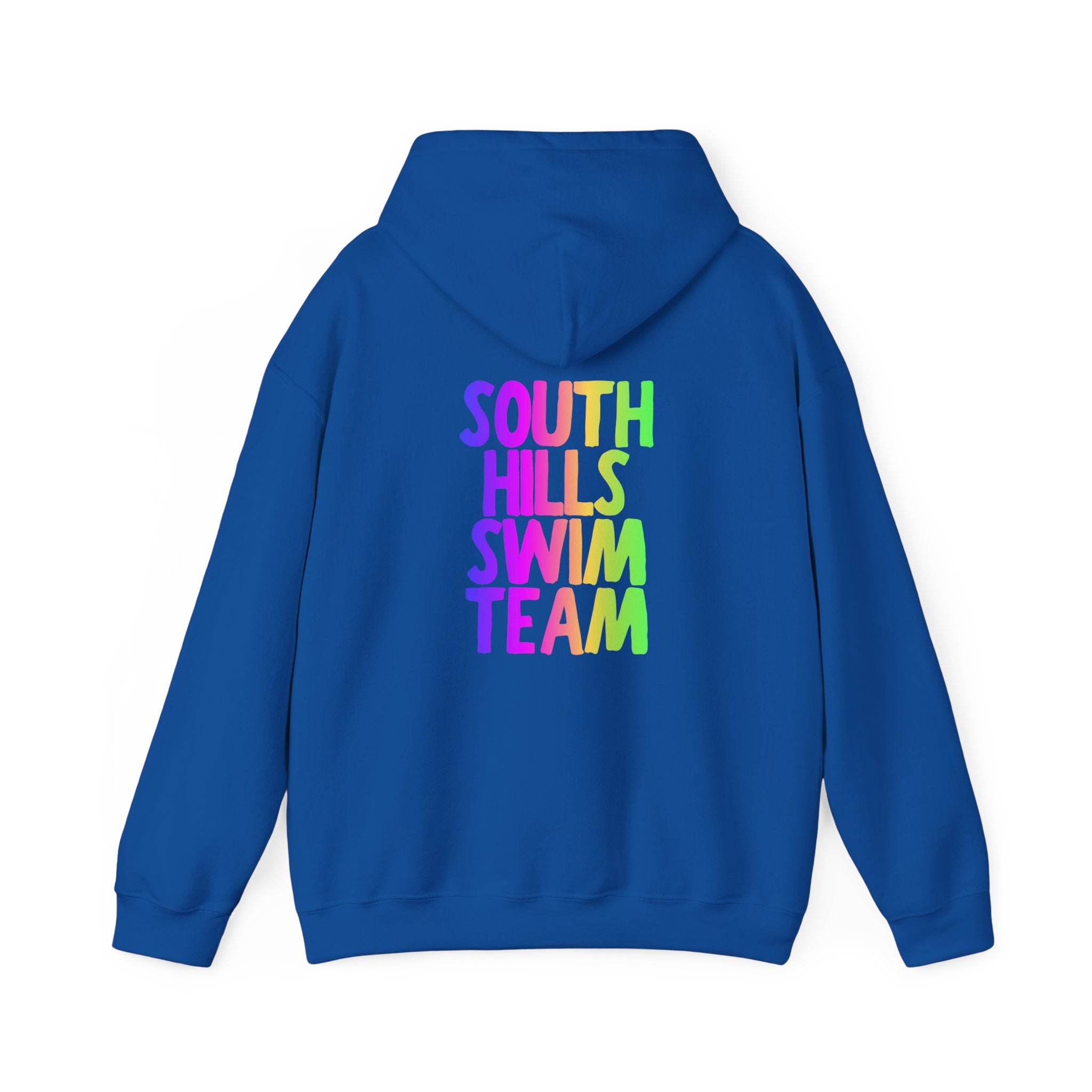 Adult Unisex South Hills Swim Team Neon Rainbow Graphic Hoodie