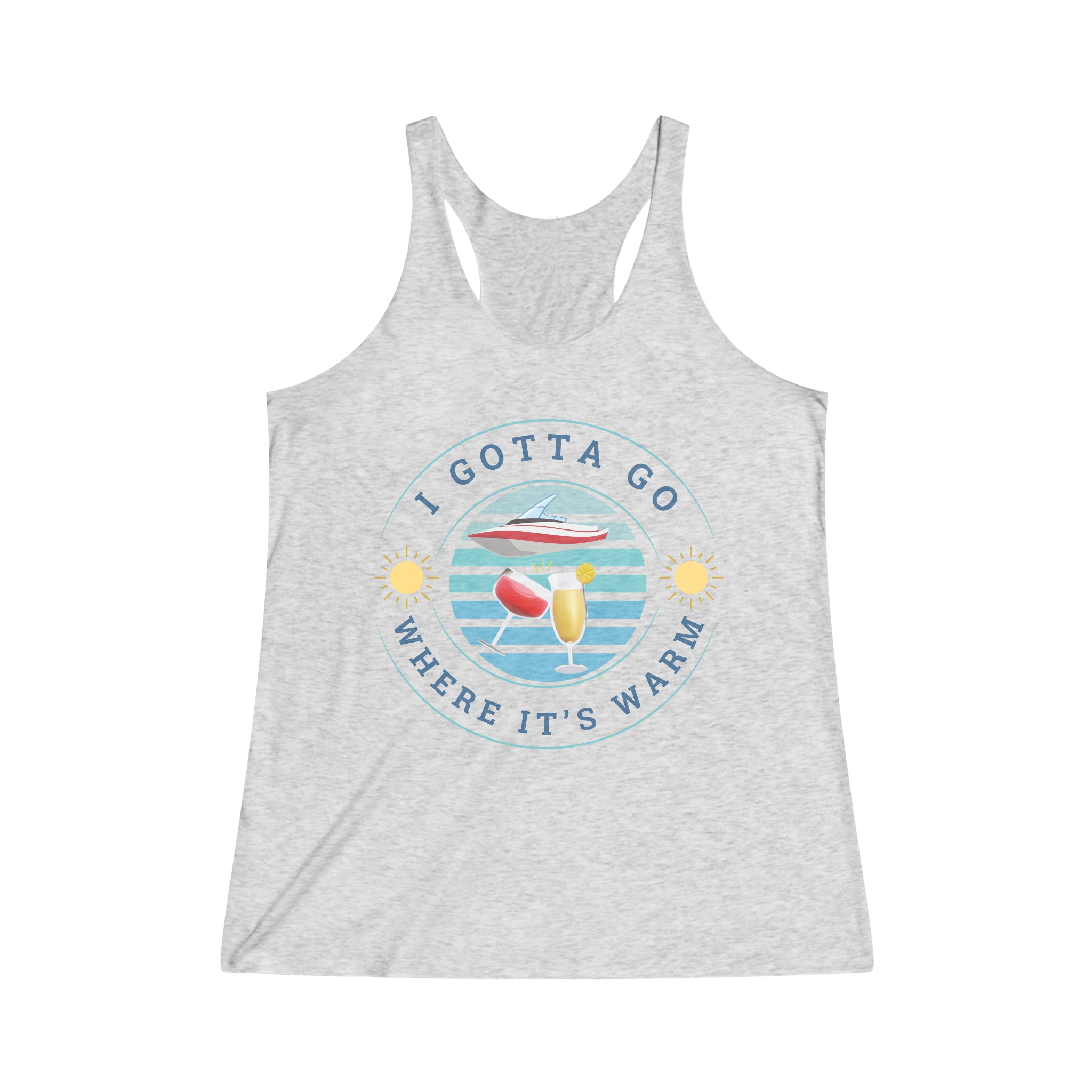 Women's I Gotta Go Where It's Warm Graphic Super Soft Racerback Tank