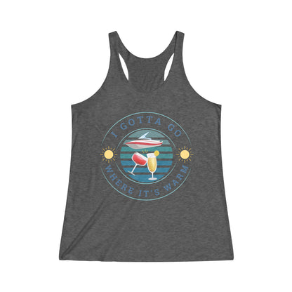 Women's I Gotta Go Where It's Warm Graphic Super Soft Racerback Tank