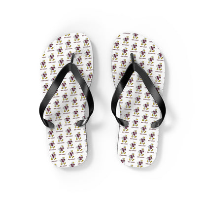 Adult Unisex Vintage Fighting Eagle White Flip Flops - New Albany Eagles