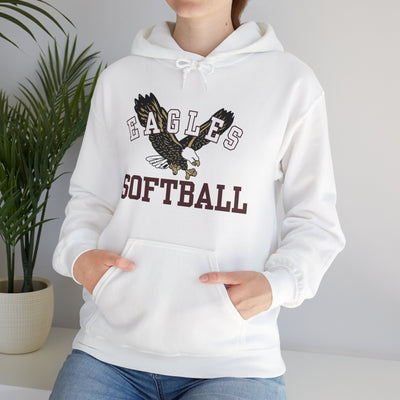 Adult Unisex Flying Softball Eagle Graphic Hoodie