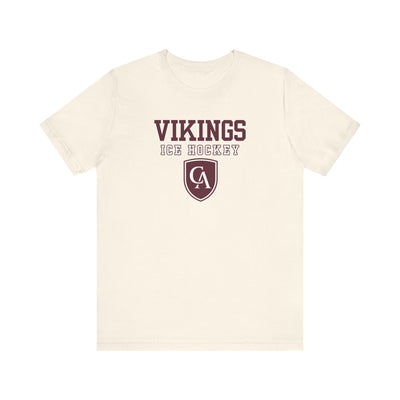 Adult Unisex Columbus Academy Vikings Ice Hockey Graphic Short Sleeve Bella + Canvas Soft Tee