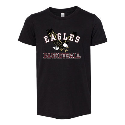 Youth Super Soft Flying Basketball Eagle Short Sleeve Graphic Tee