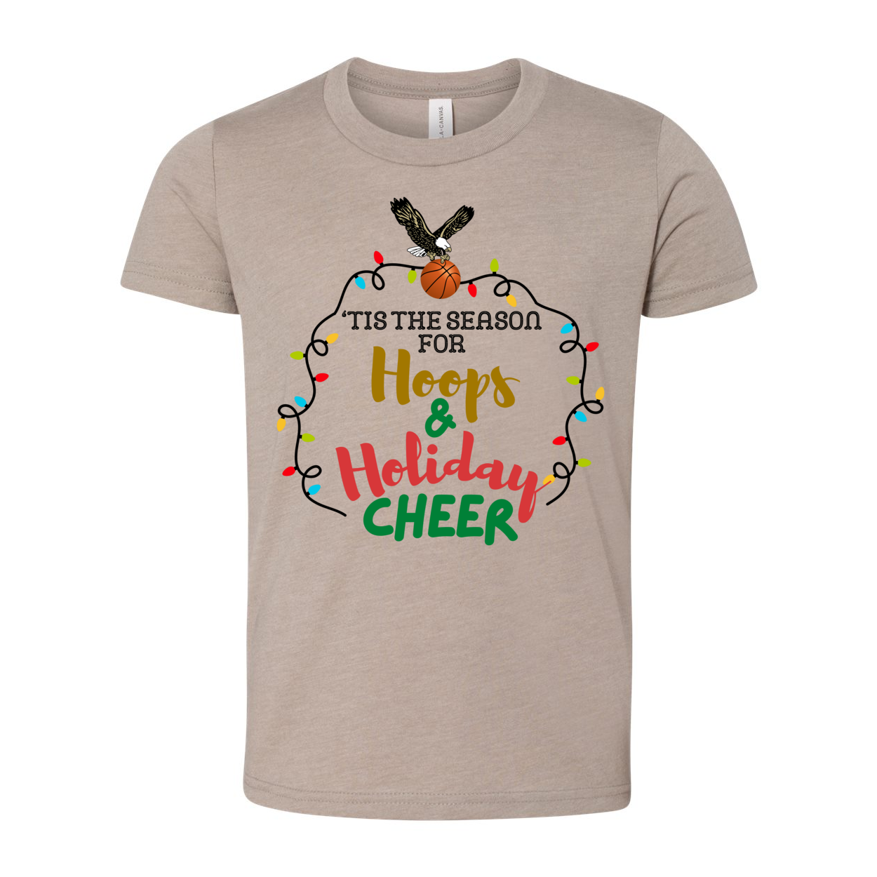 Youth Hoops & Holiday Cheer Graphic Short Sleeve Soft Tee