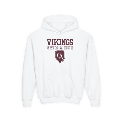 Youth Columbus Academy Vikings Swim & Dive Graphic Gildan Heavy Blend Hoodie