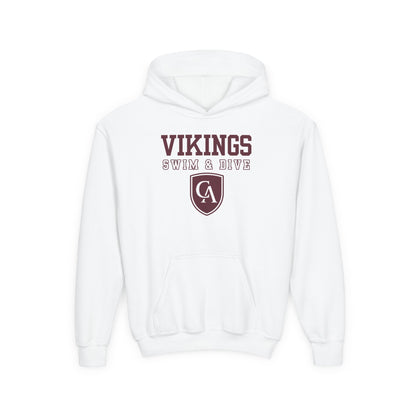 Youth Columbus Academy Vikings Swim & Dive Graphic Gildan Heavy Blend Hoodie