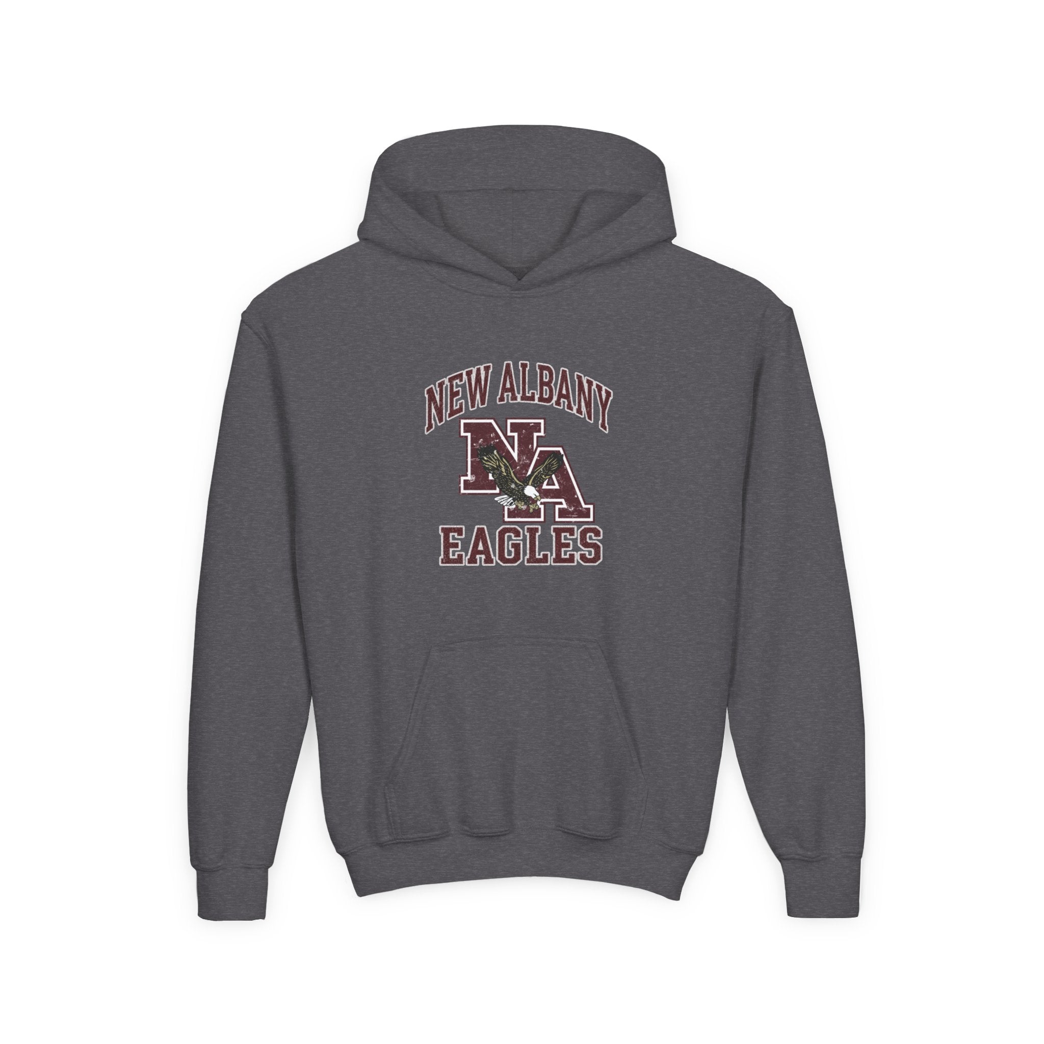 Youth New Albany Vintage Vibes Football Logo Graphic Hoodie