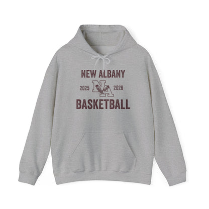 Adult Unisex Vintage Distressed New Albany Basketball Graphic Hoodie
