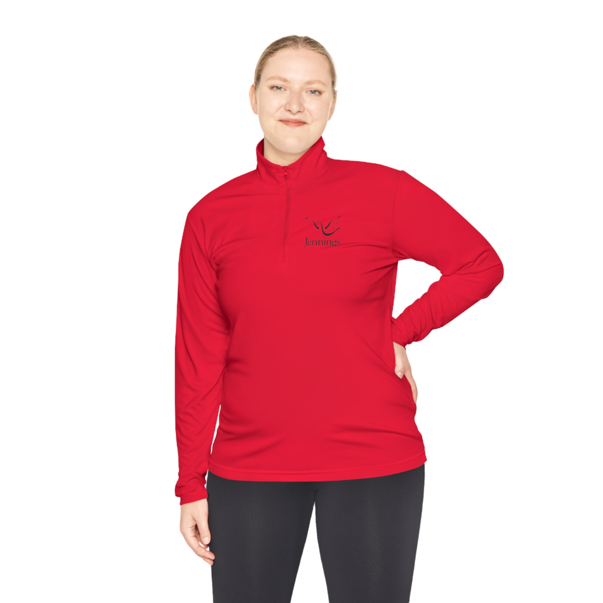 Adult Unisex Sport-Tek Competitor Performance Quarter-Zip Pullover - Black Jennings Logo