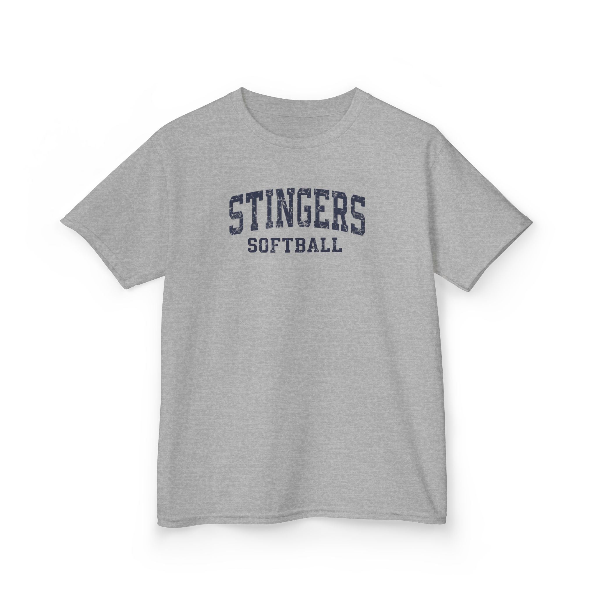 Youth Stingers Softball Vintage Distressed Graphic Short Sleeve Gildan Heavy Tee