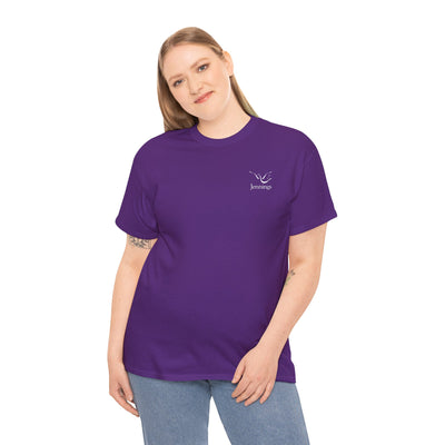 Adult Unisex Heavy Cotton Short Sleeve Tee - White Jennings Logo