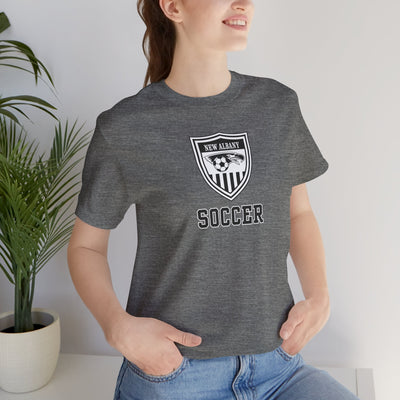 Adult Unisex New Albany Youth Soccer League Crest Graphic Short Sleeve Bella + Canvas Soft Tee