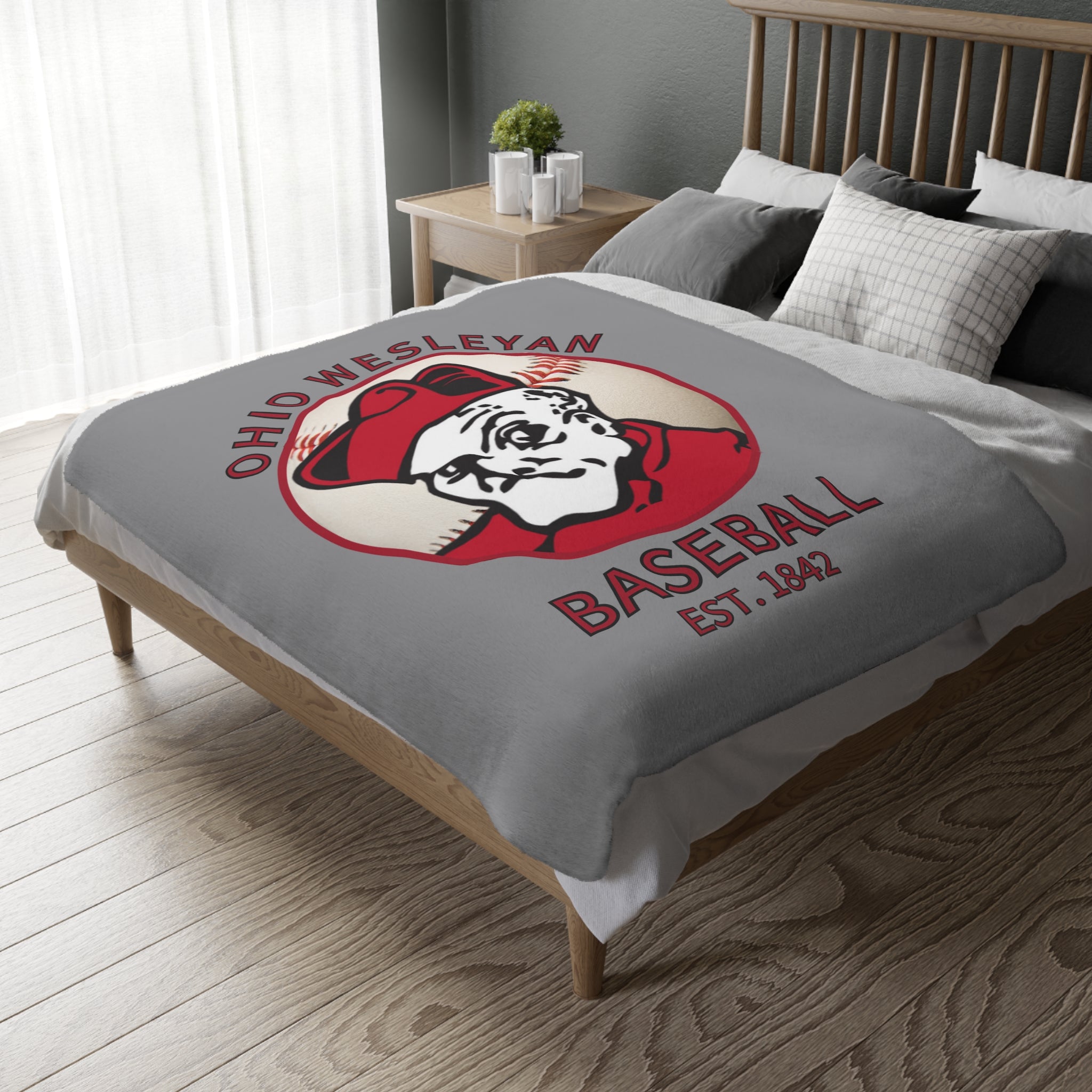 1842 Bishops Baseball Super Soft Velveteen Microfiber Blanket (Two-sided print)