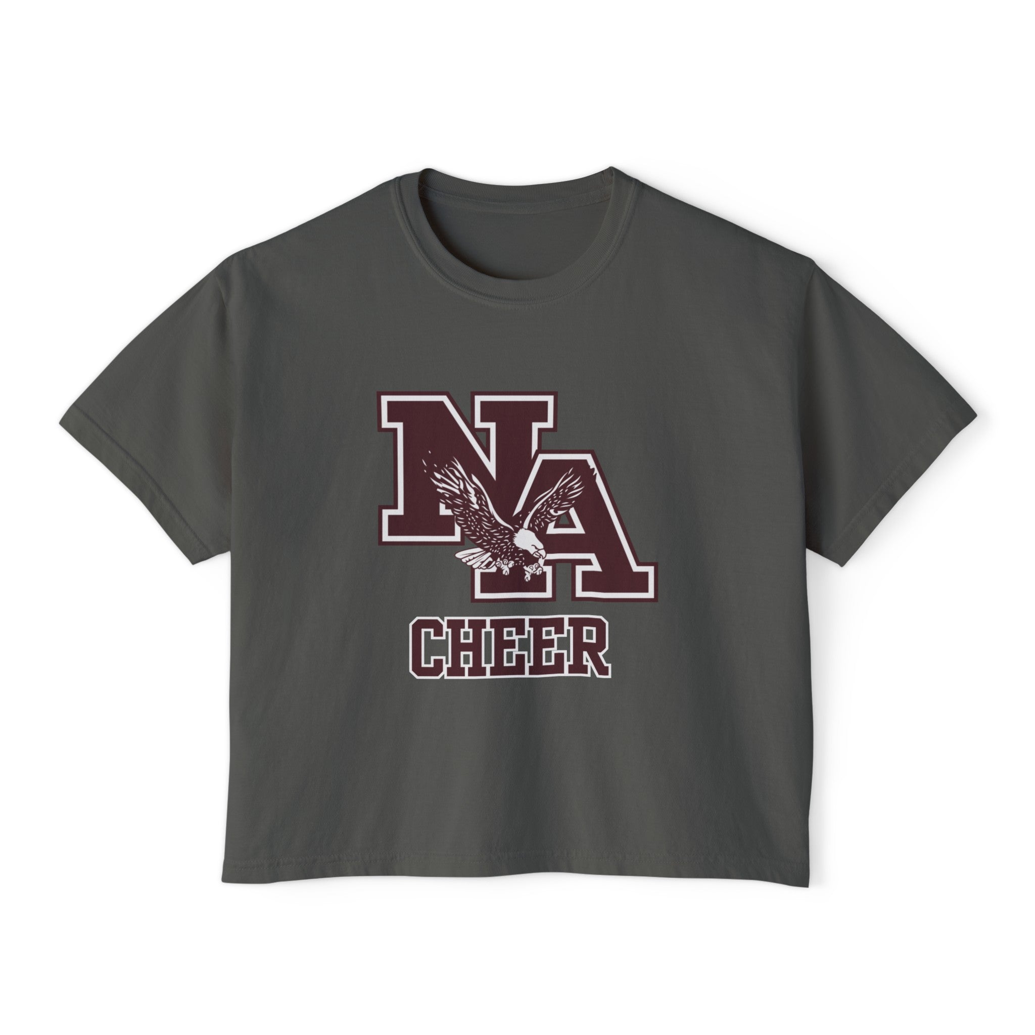 Women's Classic Logo Cheer Boxy Crop Short Sleeve Graphic Tee - New Albany Eagles