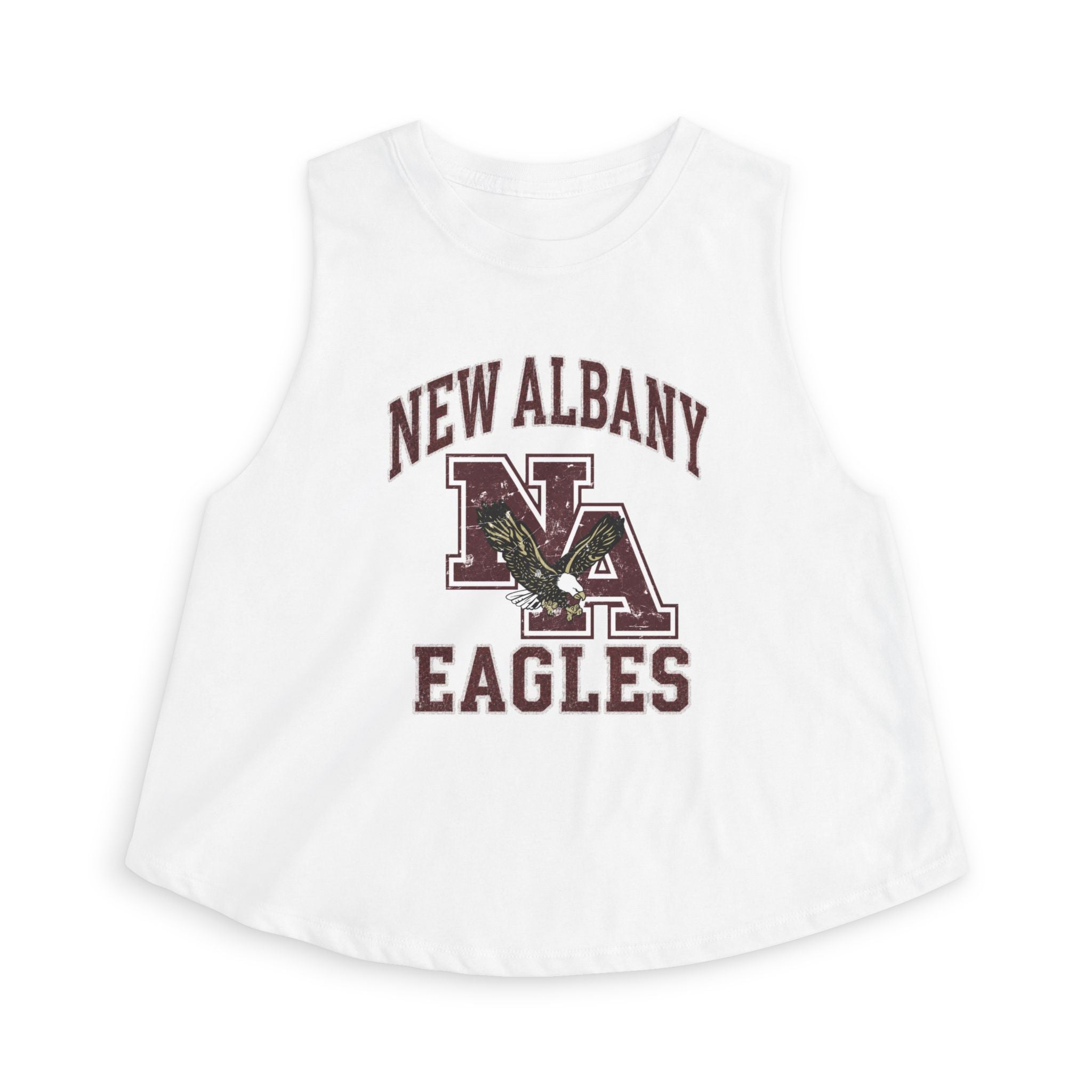 Women's New Albany Vintage Vibes Football Logo Graphic Crop Tank