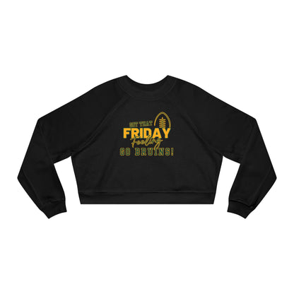 Women's Bruin Friday Feeling Football Graphic Cropped Fleece Sweatshirt