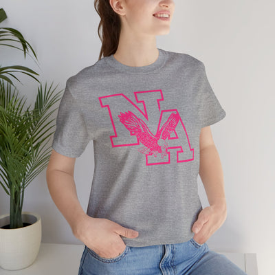 Adult Unisex Neon Pink Power Graphic Short Sleeve Soft Tee - PINK OCTOBER