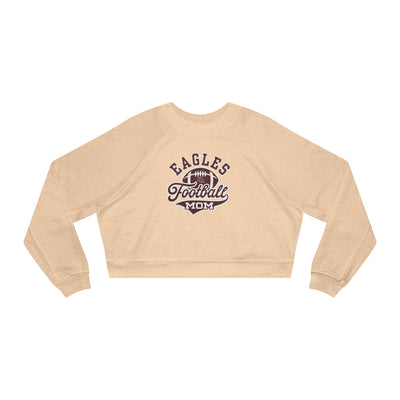 Women's Eagles Spirit Script Football Mom Graphic Cropped Fleece Sweatshirt