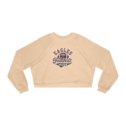 Women's Eagles Spirit Script Football Mom Graphic Cropped Fleece Sweatshirt