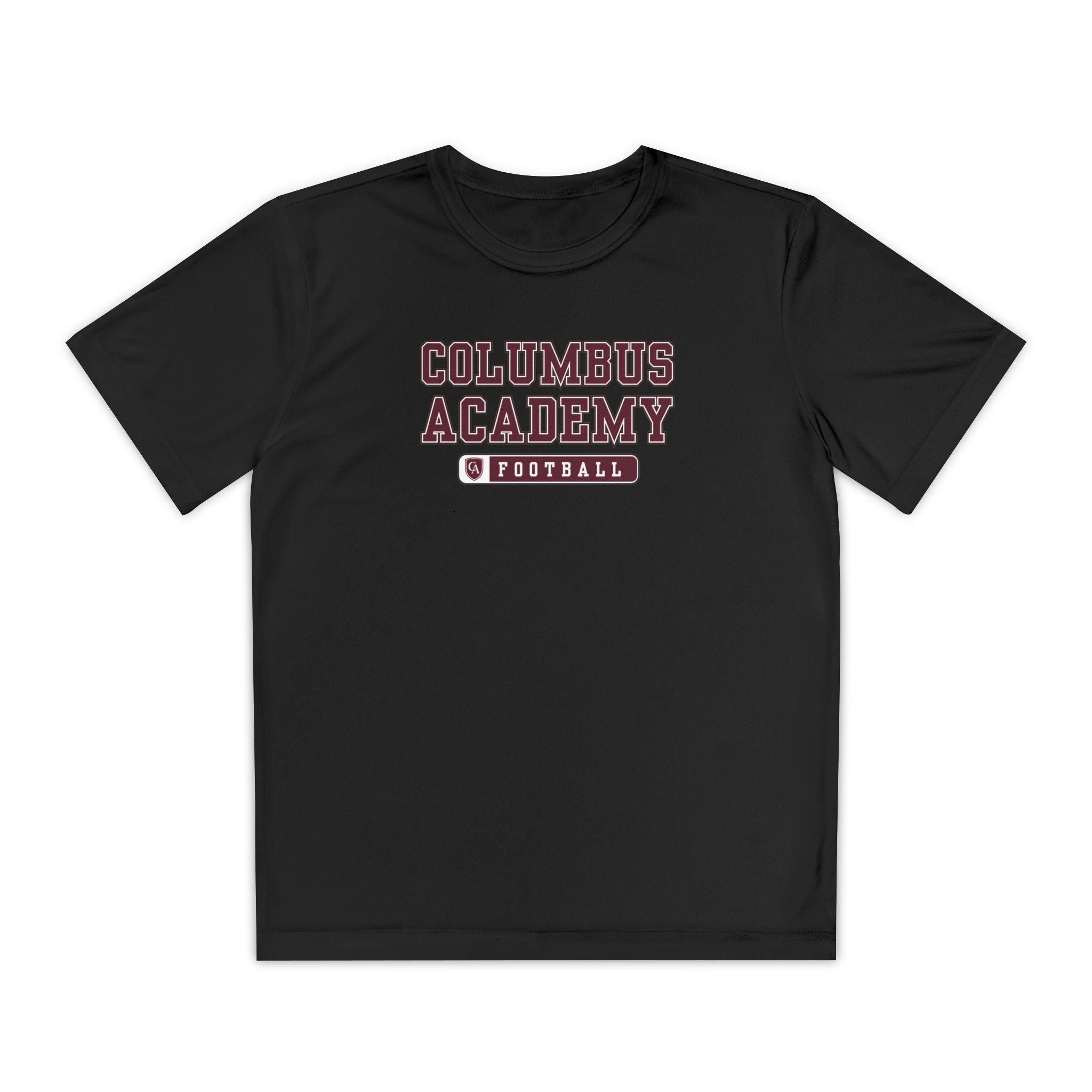 Youth Columbus Academy Football Graphic Sport-Tek Competitor Performance Tee