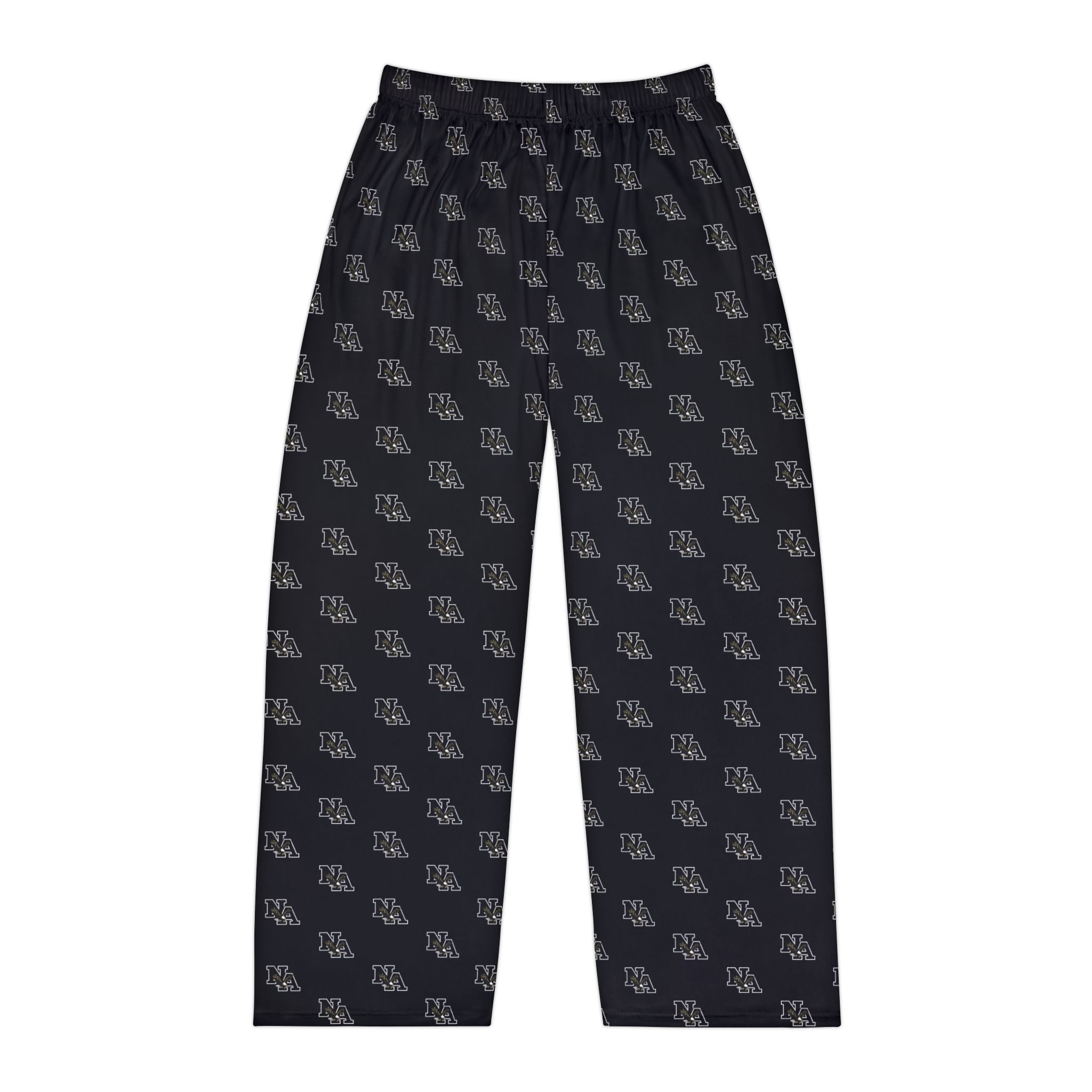 Men's Pajama Pant in Black with Allover Classic Black Logo Print