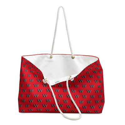 Weir Red Riders Allover W Logo Print Tote - Red