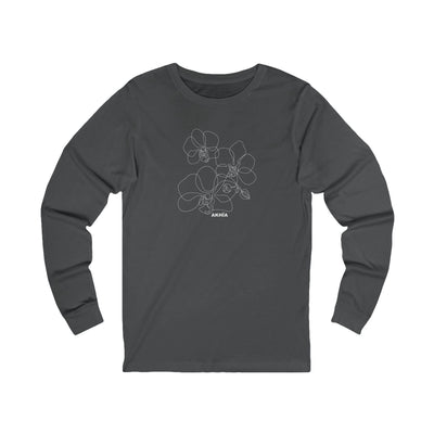 Adult Unisex Orchid Graphic Long Sleeve Soft Tee - Akhia