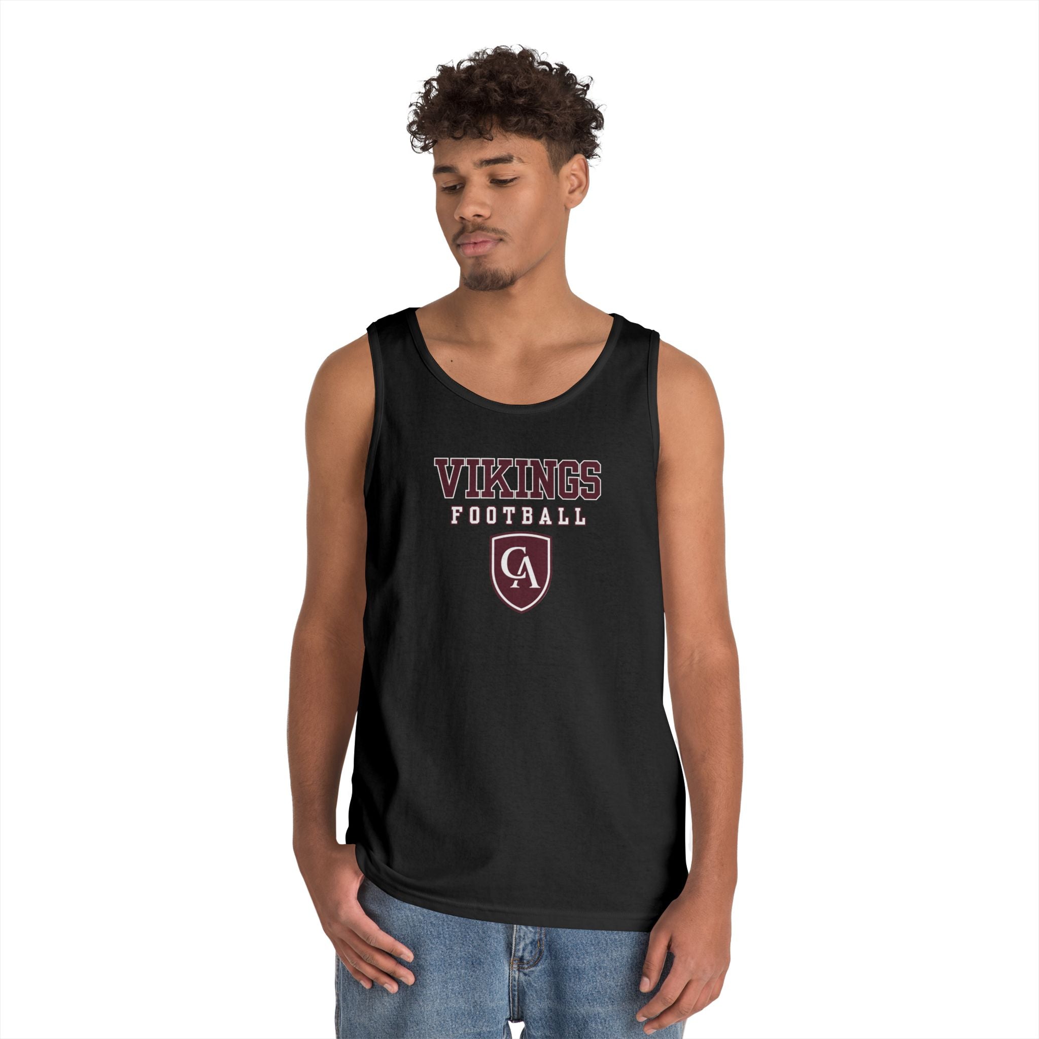 Adult Unisex Columbus Academy Vikings Football Graphic Gildan Heavy Blend Cotton Tank
