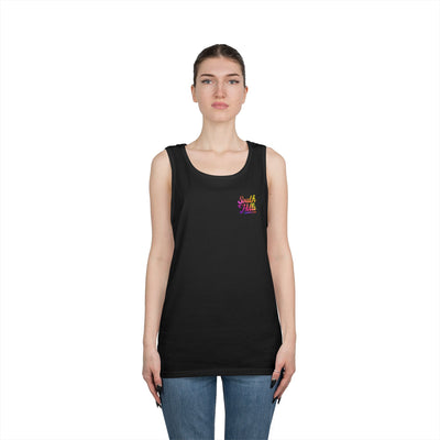 Adult Unisex South Hills Swim Club Sunset Script Graphic Tank