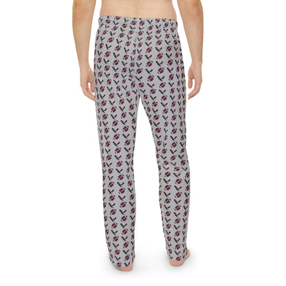Adult Unisex Grey Pajama Pants with Allover New Albany Football Eagle Print
