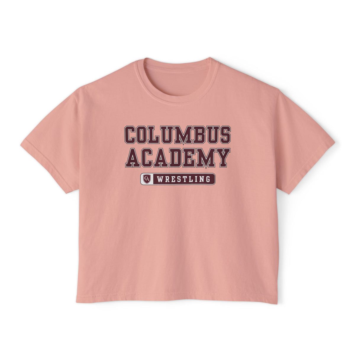Women's Columbus Academy Wrestling Graphic Boxy Crop Short Sleeve Tee