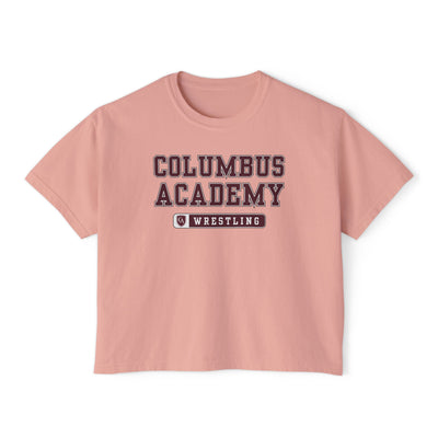 Women's Columbus Academy Wrestling Graphic Boxy Crop Short Sleeve Tee
