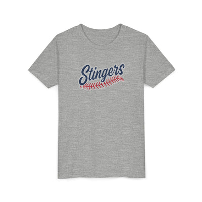 Youth Stingers Softball Stitches Graphic Short Sleeve Bella + Canvas Soft Tee