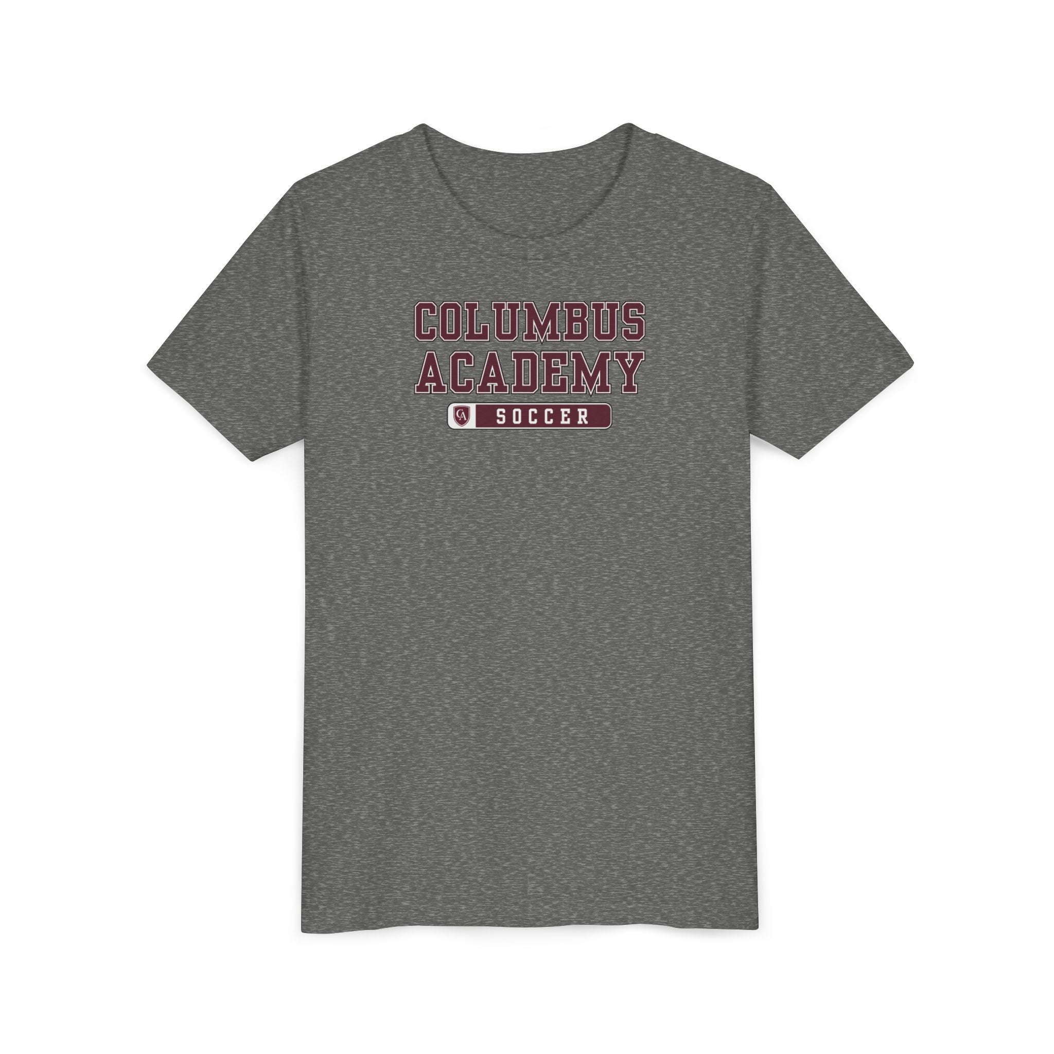 Youth Columbus Academy Soccer Graphic Short Sleeve Bella + Canvas Soft Tee