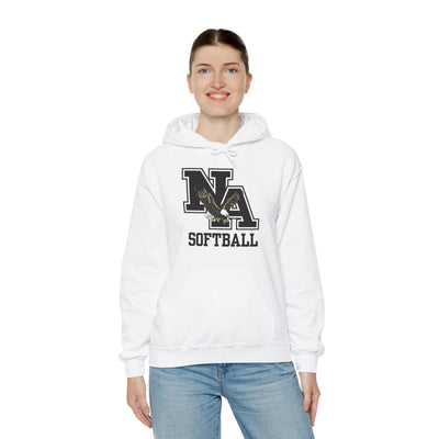 Adult Unisex Classic Black Logo Softball Graphic Hoodie