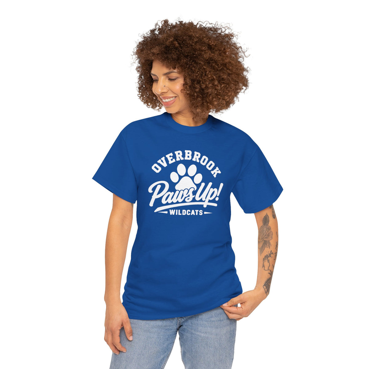 Adult Unisex Overbrook Elementary Paws Up Graphic Gildan Classic Tee