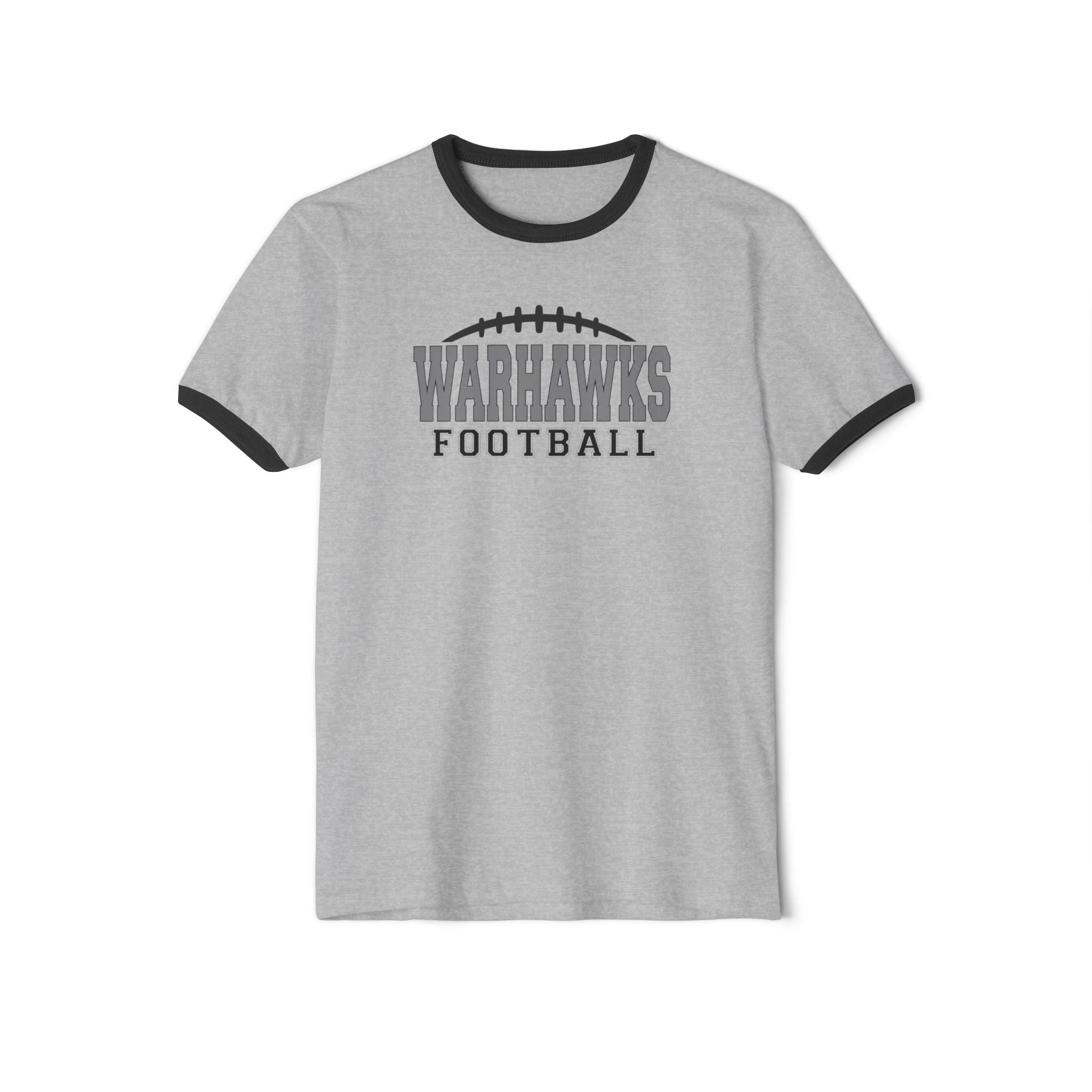 Adult Unisex Westerville Central Warhawks Football Laces Graphic Short Sleeve Ringer Tee