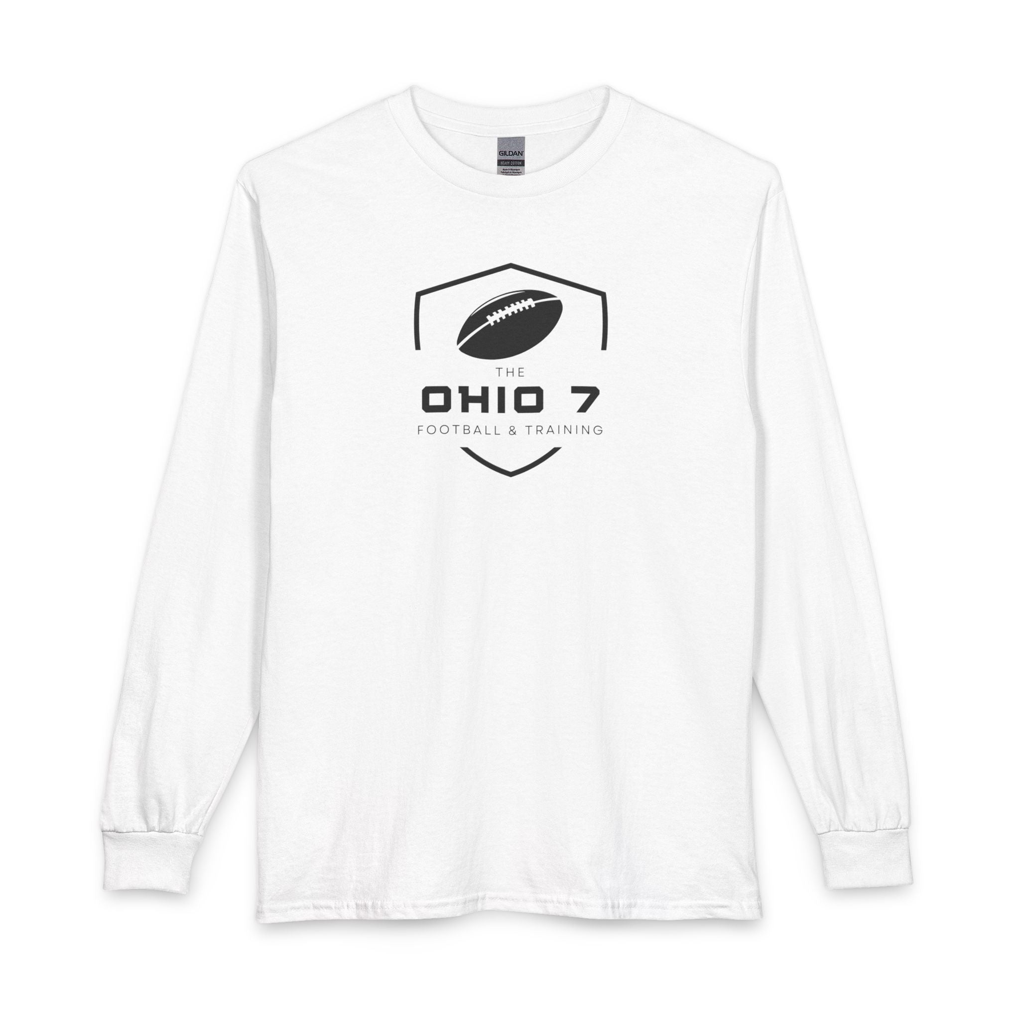 Adult Unisex The Ohio 7 Black Logo Long Sleeve Gildan Tee
