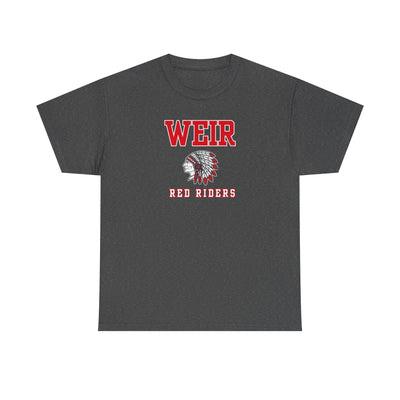 Adult Unisex Weir Red Riders Classic Mascot Graphic Short Sleeve Gildan Heavy Tee