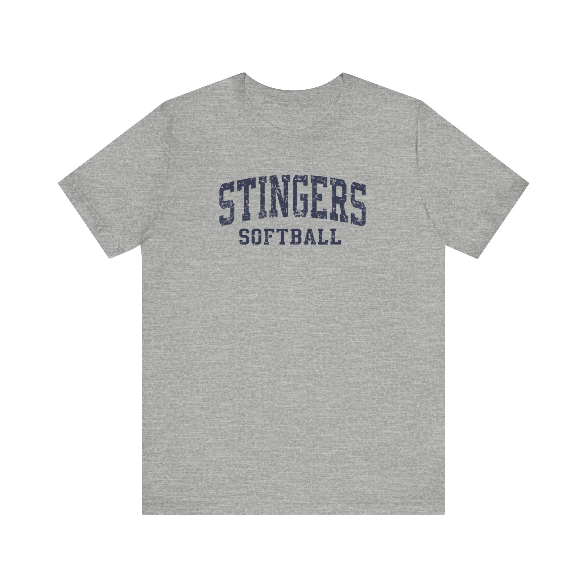 Adult Unisex Stingers Softball Vintage Distressed Graphic Short Sleeve Bella + Canvas Soft Tee