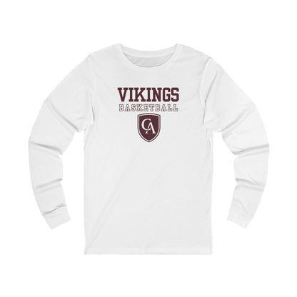 Adult Unisex Columbus Academy Vikings Basketball Graphic Bella + Canvas Long Sleeve Soft Tee