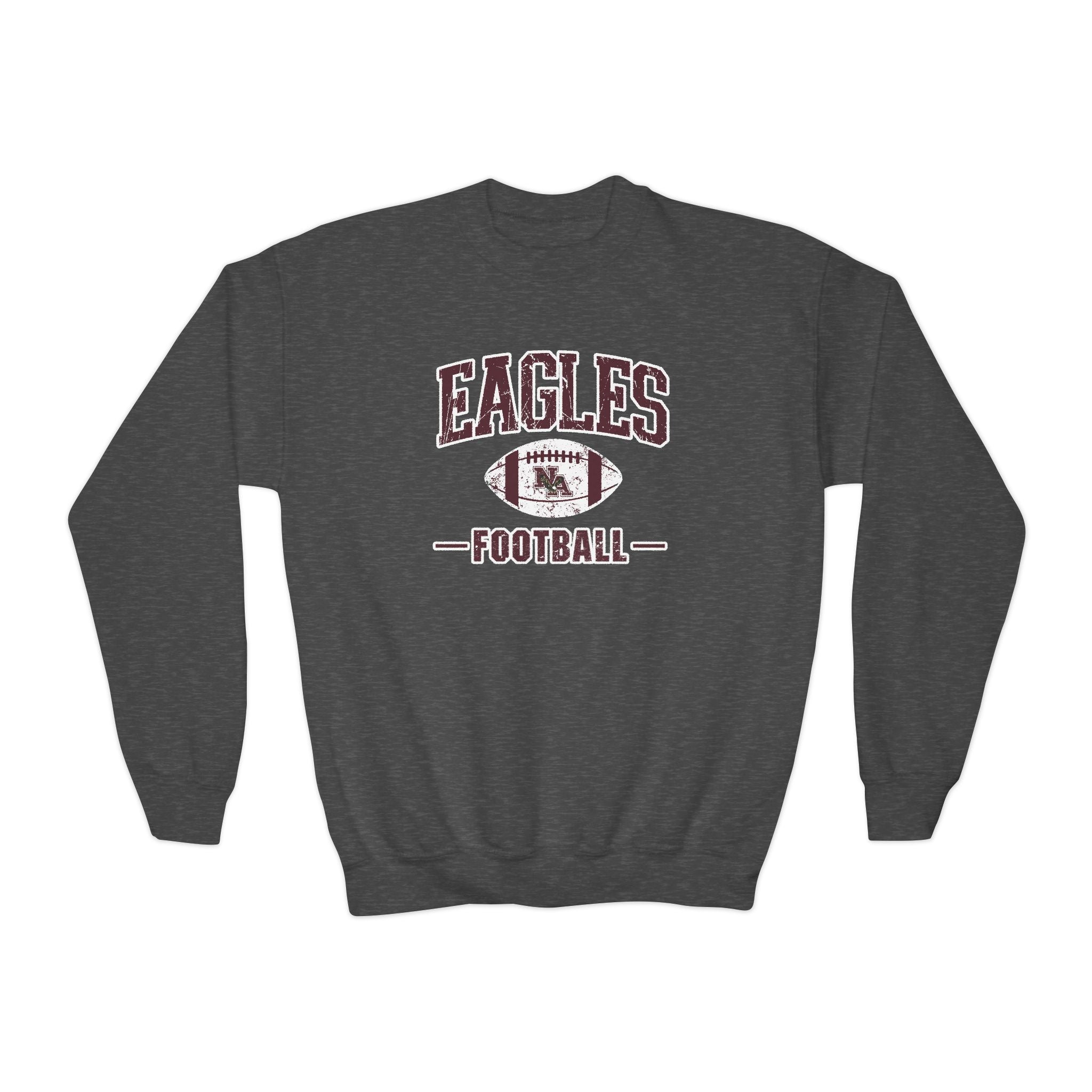 Youth Eagles Football Vintage Distressed Graphic Sweatshirt