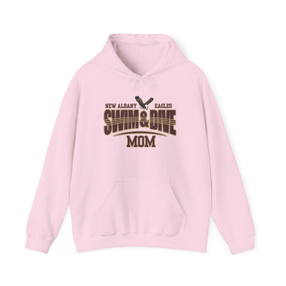 Women's Swim & Dive Dual Tone Eagles Effect Mom Graphic Hoodie