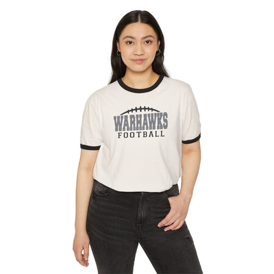 Adult Unisex Westerville Central Warhawks Football Laces Graphic Short Sleeve Ringer Tee
