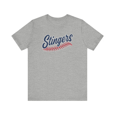 Adult Unisex Stingers Softball Stitches Graphic Short Sleeve Bella + Canvas Soft Tee